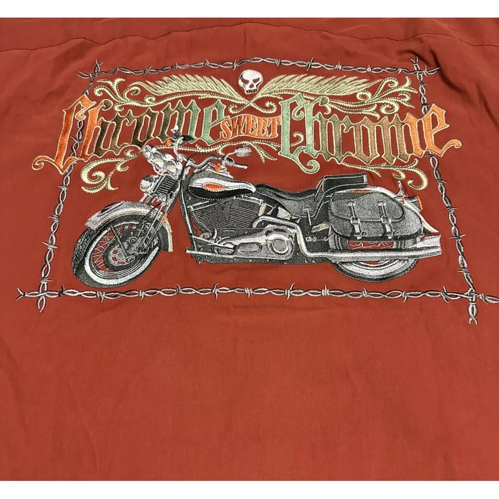 Harley Davidson Button Up Shirt Large Chrome Sweet Chrome